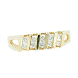 14K Yellow Gold Uni-sex 10 Diamond Channel Set  0.25 ctw Diamond Ring