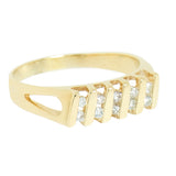 14K Yellow Gold Uni-sex 10 Diamond Channel Set  0.25 ctw Diamond Ring