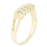 14K Yellow Gold Uni-sex 10 Diamond Channel Set  0.25 ctw Diamond Ring