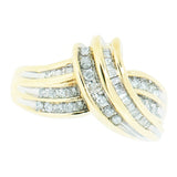 14K Yellow Gold Ladies 0.40 ctw Diamond  Cluster Cocktail Ring
