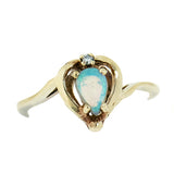 10K Gold Ladies Opal and Diamond Ring