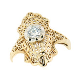 14K Yellow Gold Vintage Ladies 0.28 ct Diamond Filigree Ring