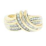 14K Yellow Gold Ladies 0.40 ctw Diamond  Cluster Cocktail Ring