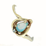 10K Gold Ladies Opal and Diamond Ring