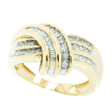 14K Yellow Gold Ladies 0.40 ctw Diamond  Cluster Cocktail Ring