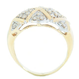 14K Yellow Gold Ladies Diamond Cluster Cocktail Ring