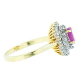10K Gold Ladies 0.59 Ct Ruby with Diamond Accents Cocktail Ring