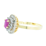 10K Gold Ladies 0.59 Ct Ruby with Diamond Accents Cocktail Ring
