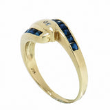 14K Yellow Gold Vintage Diamond and Sapphire Snake Ring
