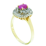 10K Gold Ladies 0.59 Ct Ruby with Diamond Accents Cocktail Ring