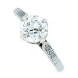 18K White Gold Vintage 1.34 Carat Mine Cut Diamond Engagement Ring