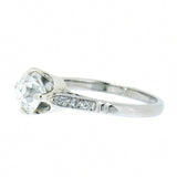 18K White Gold Vintage 1.34 Carat Mine Cut Diamond Engagement Ring