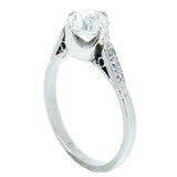 18K White Gold Vintage 1.34 Carat Mine Cut Diamond Engagement Ring