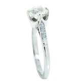 18K White Gold Vintage 1.34 Carat Mine Cut Diamond Engagement Ring
