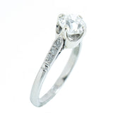 18K White Gold Vintage 1.34 Carat Mine Cut Diamond Engagement Ring