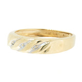 10K Yellow Gold Band with 3 Accent Diamonds