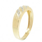 10K Yellow Gold Band with 3 Accent Diamonds