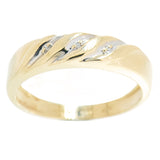 10K Yellow Gold Band with 3 Accent Diamonds