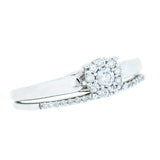 14K White Gold Halo Diamond Wedding Set