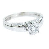 14K White Gold Halo Diamond Wedding Set