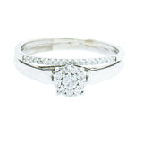 14K White Gold Halo Diamond Wedding Set