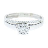 14K White Gold Halo Diamond Wedding Set