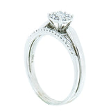 14K White Gold Halo Diamond Wedding Set