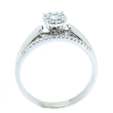 14K White Gold Halo Diamond Wedding Set