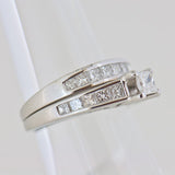 14K White Gold 1.63 CTW with 20 Princess Cut Natural Diamond Wedding Bridal Set