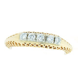 14K Yellow Gold Ladies 5 Diamond Filigree Ring