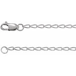 14K or Sterling Silver Elongated Curb Chain 1.6mm