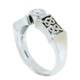 14K White Gold 0.22 ct Round Full Cut Diamond Celtic Knot Ring