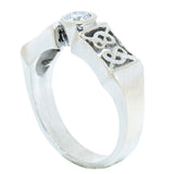 14K White Gold 0.22 ct Round Full Cut Diamond Celtic Knot Ring