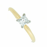14K Gold 0.38 Carat Princess Diamond Engagement Ring