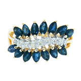 14K Gold Marquise Sapphire with Diamond Ring