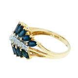 14K Gold Marquise Sapphire with Diamond Ring
