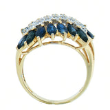 14K Gold Marquise Sapphire with Diamond Ring