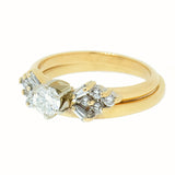 14K Gold 1.20 CTW Diamond Bridal Wedding Set