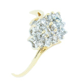 14K  Yellow Gold Ladies 0.80 ctw Diamond Waterfall Cluster Ring