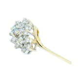 14K  Yellow Gold Ladies 0.80 ctw Diamond Waterfall Cluster Ring