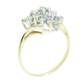 14K  Yellow Gold Ladies 0.80 ctw Diamond Waterfall Cluster Ring