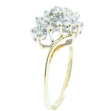 14K  Yellow Gold Ladies 0.80 ctw Diamond Waterfall Cluster Ring