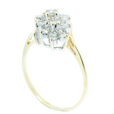 14K  Yellow Gold Ladies 0.80 ctw Diamond Waterfall Cluster Ring