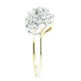 14K  Yellow Gold Ladies 0.80 ctw Diamond Waterfall Cluster Ring