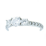 14K White Gold Ladies 1 ctw 3 Diamond Ring