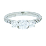 14K White Gold Ladies 1 ctw 3 Diamond Ring