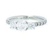 14K White Gold Ladies 1 ctw 3 Diamond Ring