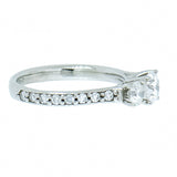 14K White Gold Ladies 1 ctw 3 Diamond Ring