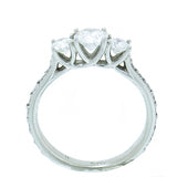 14K White Gold Ladies 1 ctw 3 Diamond Ring