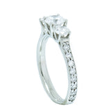 14K White Gold Ladies 1 ctw 3 Diamond Ring